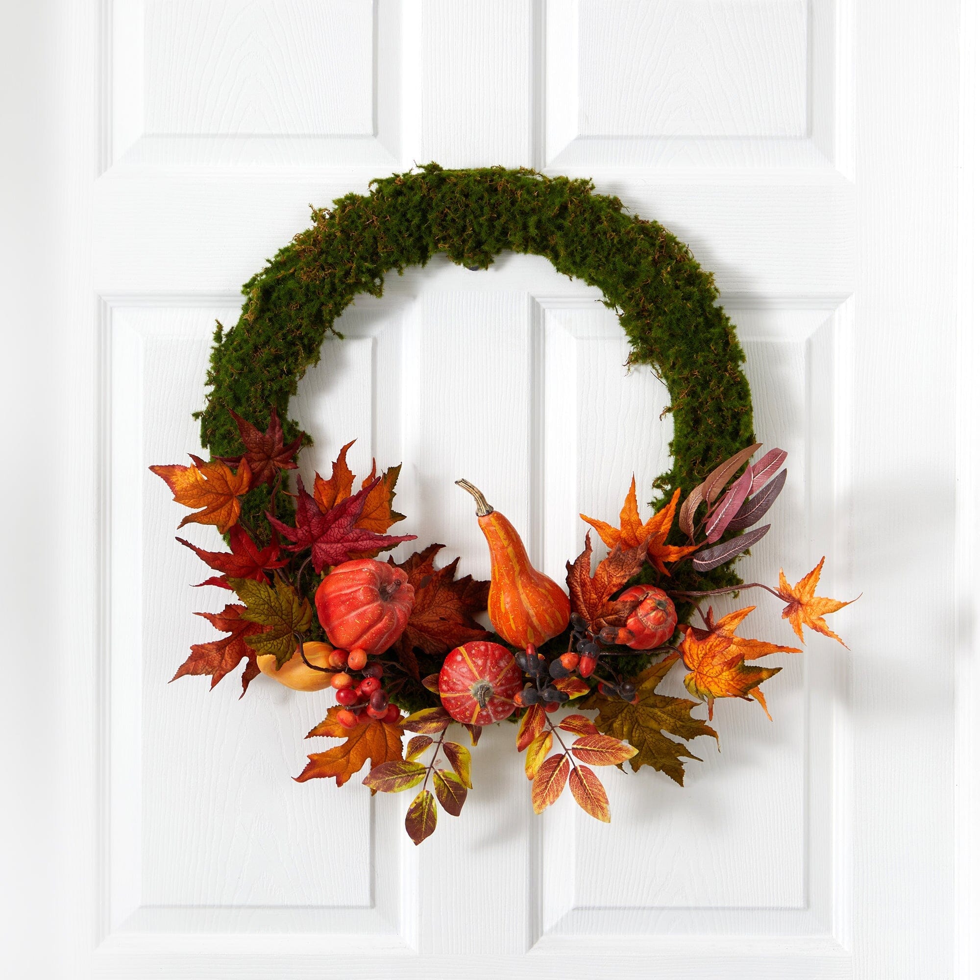 Fall Olive Branch Hoop Wreath,Minimalist retailer Autumn Door Wreath,Trendy Fall Wreath