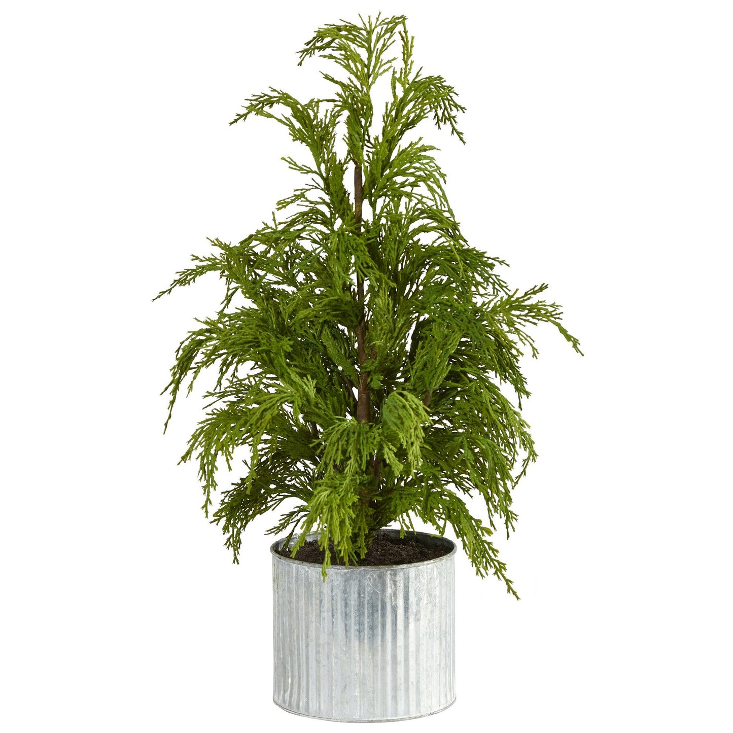 20” Cedar Pine “Natural Look” Artificial Tree in Decorative Planter ...