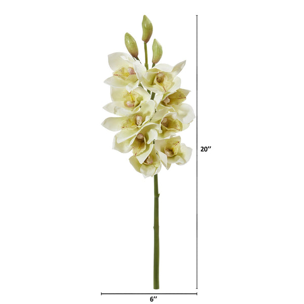 20” Cymbidium Orchid Artificial Flower (Set of 4)