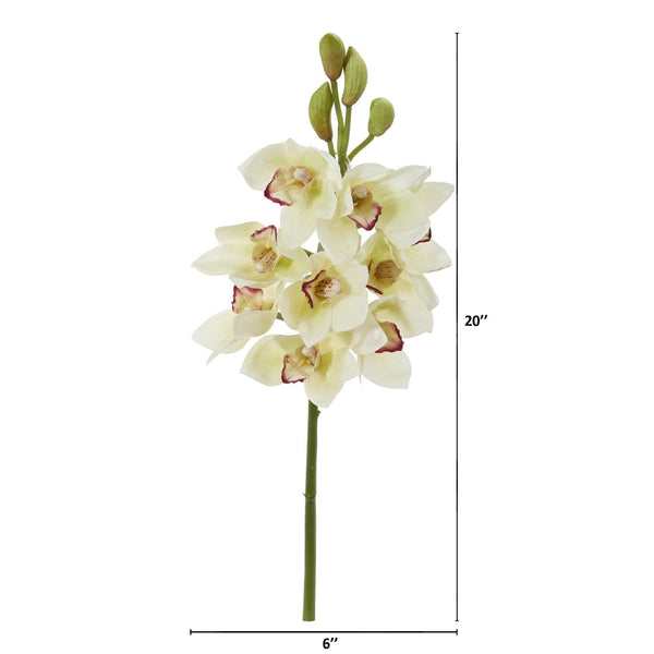 20” Cymbidium Orchid Artificial Flower (Set of 4)