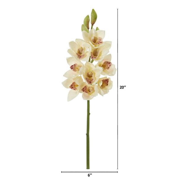 20” Cymbidium Orchid Artificial Flower (Set of 4)