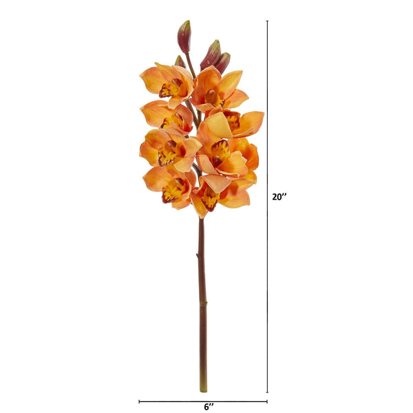 20” Cymbidium Orchid Artificial Flower (Set of 4)