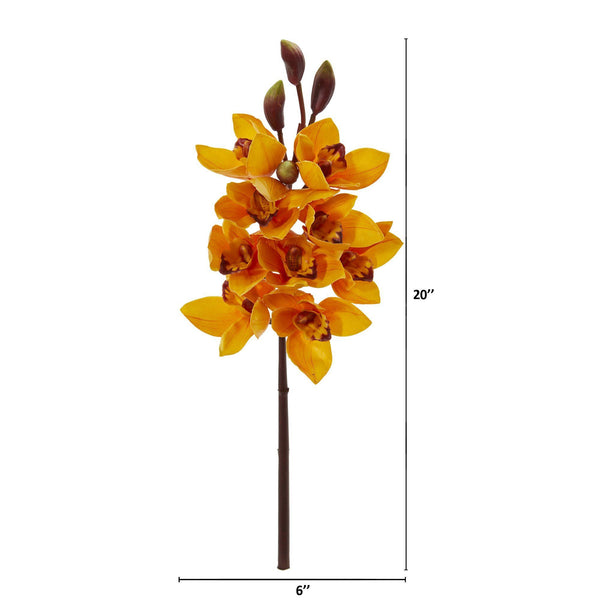 20” Cymbidium Orchid Artificial Flower (Set of 4)