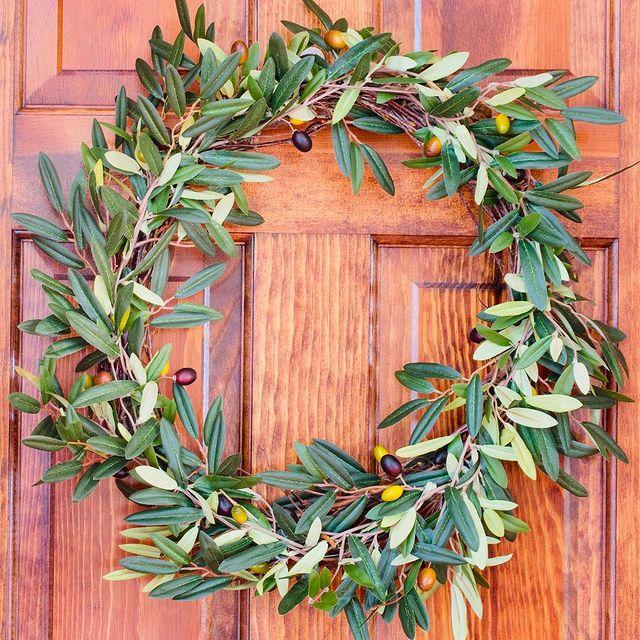 Faux Olive Branch and Grapevine Wreath