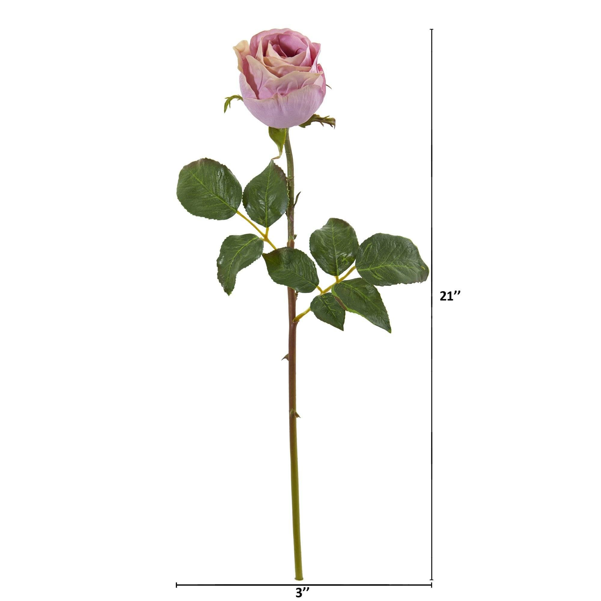 21” Rose Bud Artificial Flower (Set of 6) | Nearly Natural