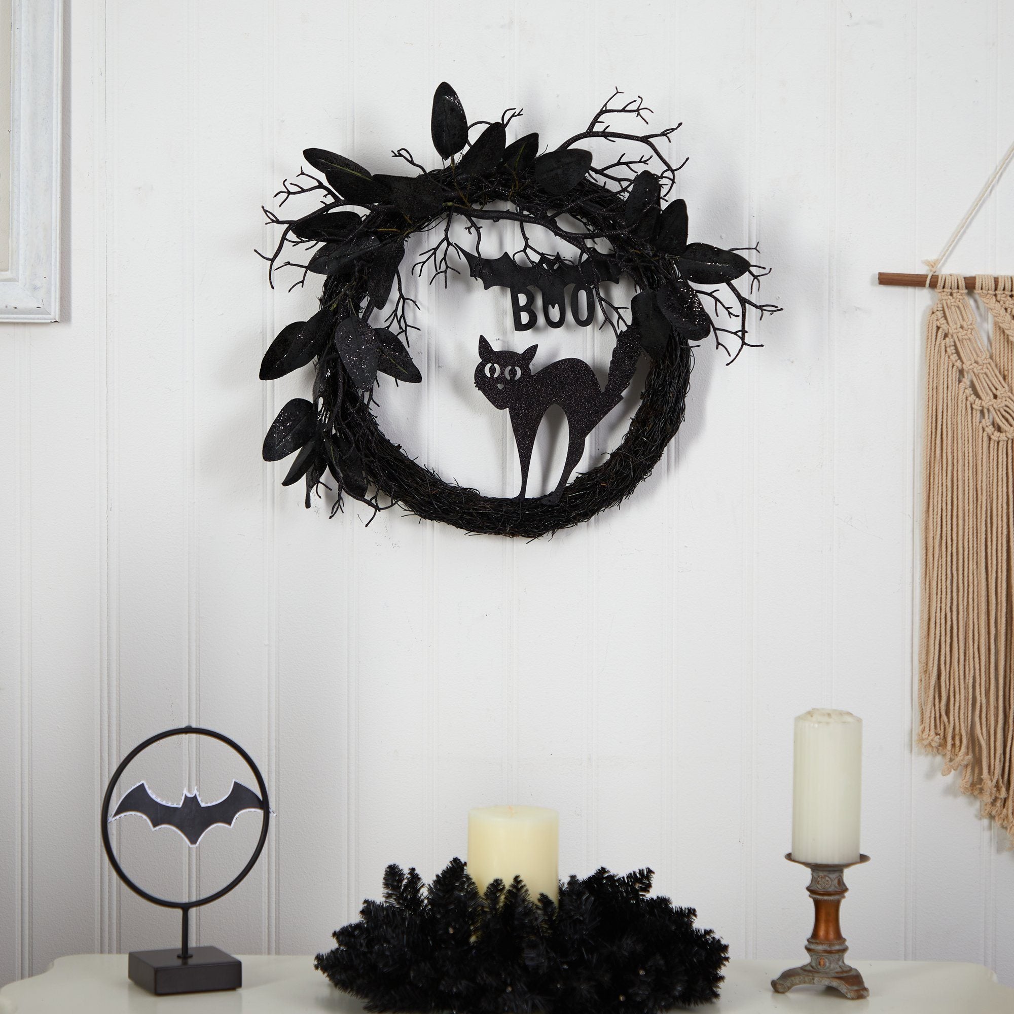 Black Cat Wicked purchases Halloween Wreath