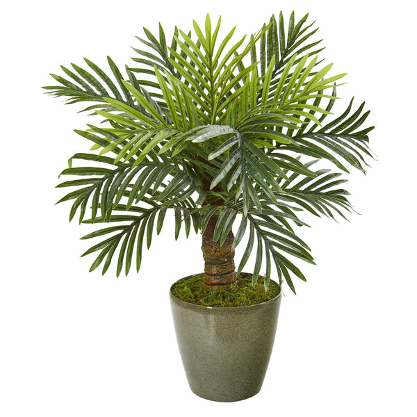 26” Robellini Palm Artificial Tree in Green Planter