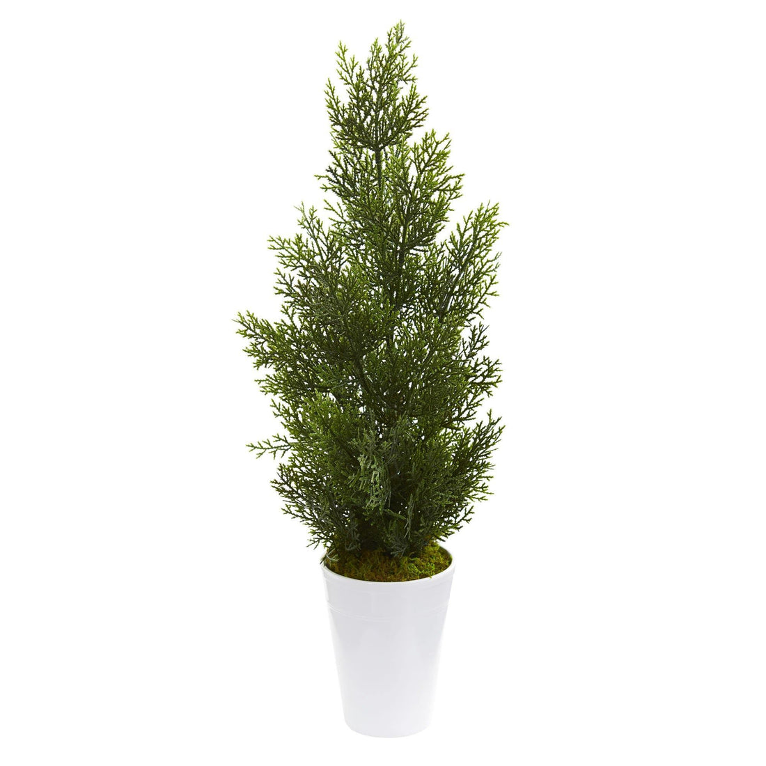 27” Mini Cedar Artificial Pine Tree in Decorative Planter (Indoor ...