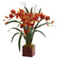 29” Cymbidium Orchid Artificial Arrangement in Red Vase