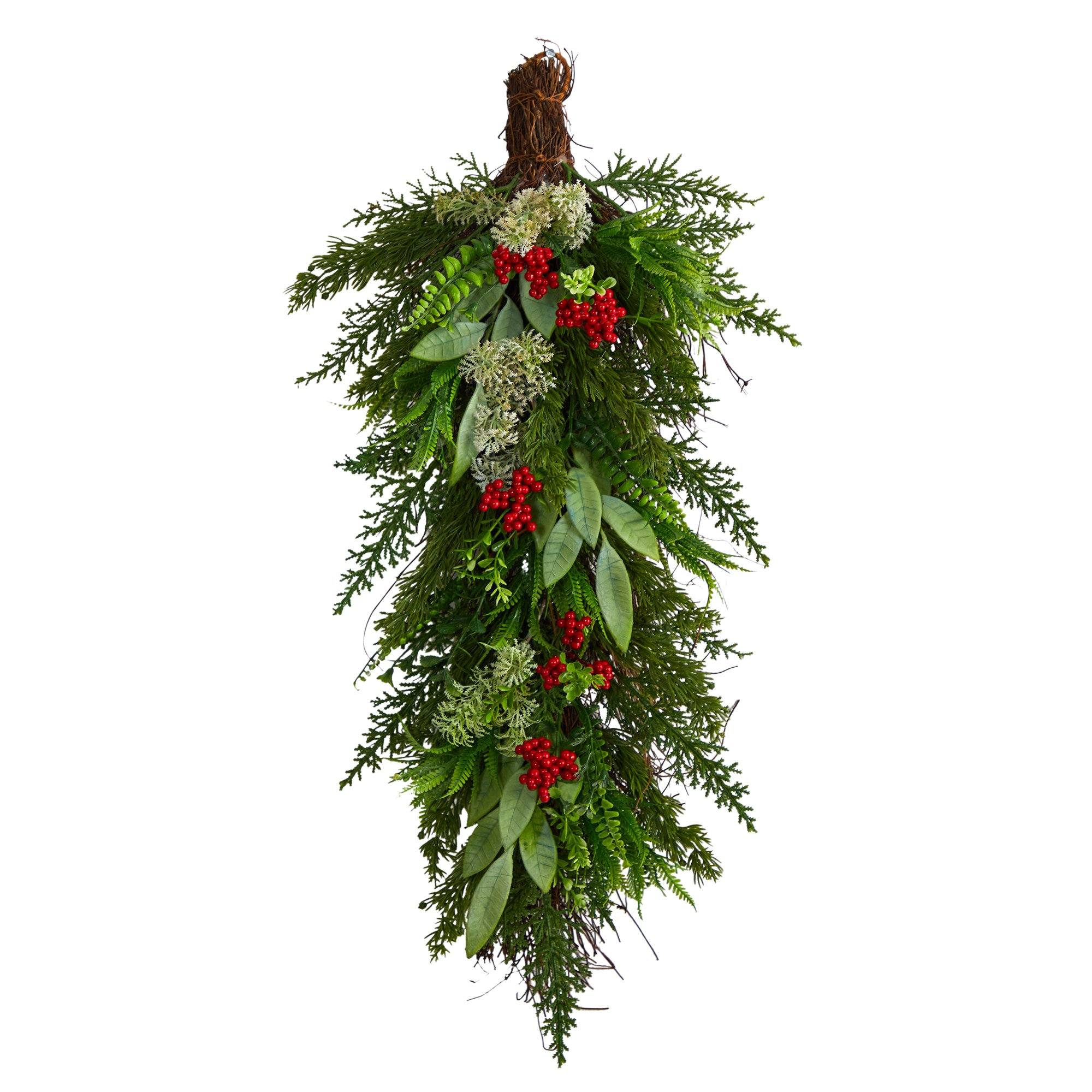 30” Cedar and Berry Artificial Christmas Swag | Nearly Natural