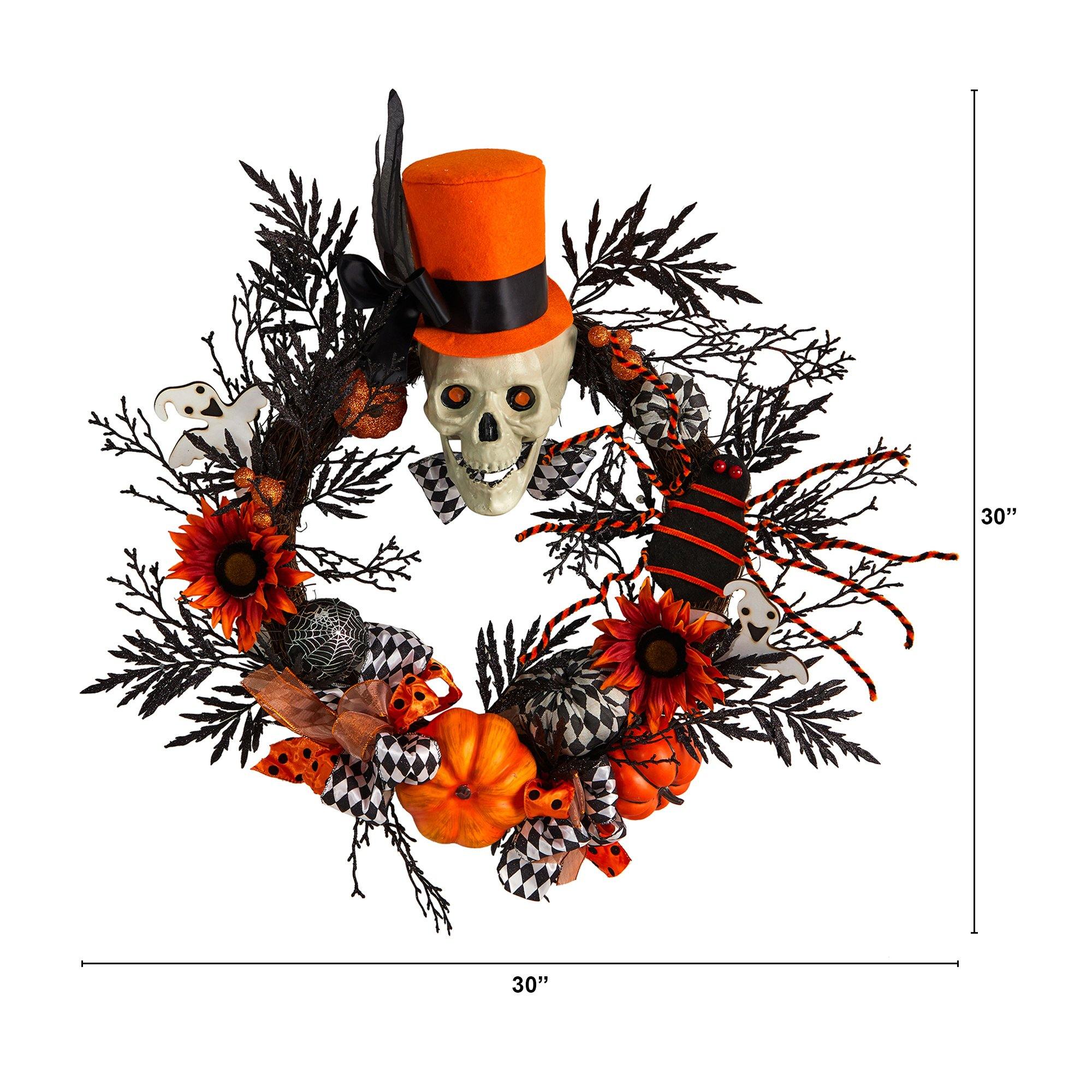 Spooky popular Spider Wreath, Skeleton Wreath, Halloween Wreath, Fall Wreath, Bones