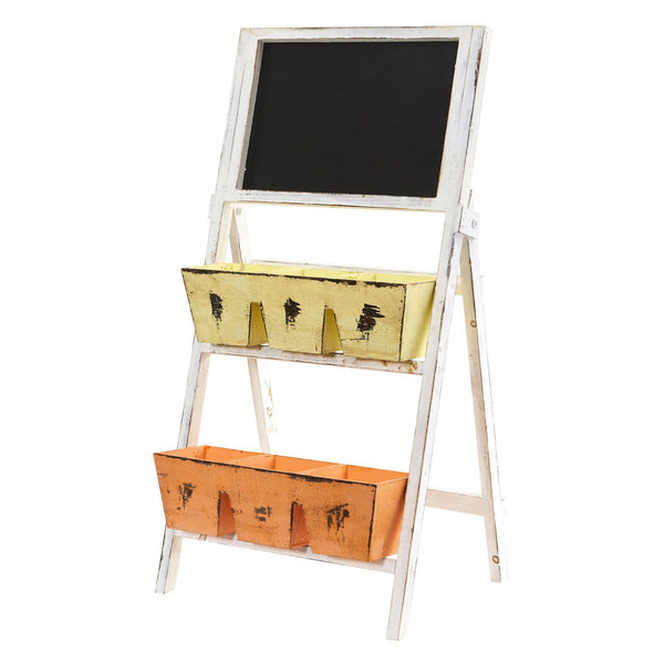 31” Farmhouse Multipurpose Bin and Chalkboard Stand