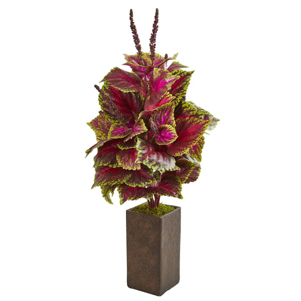 32” Coleus Artificial Plant in Brown Vase