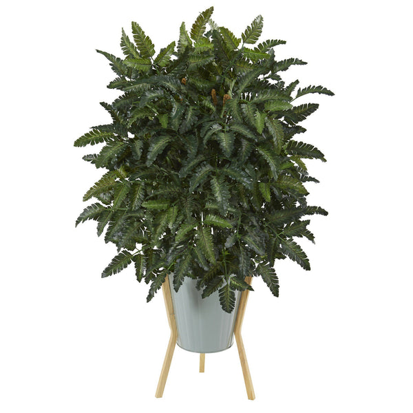 33” Bracken Fern Artificial Plant in Green Planter with Stand