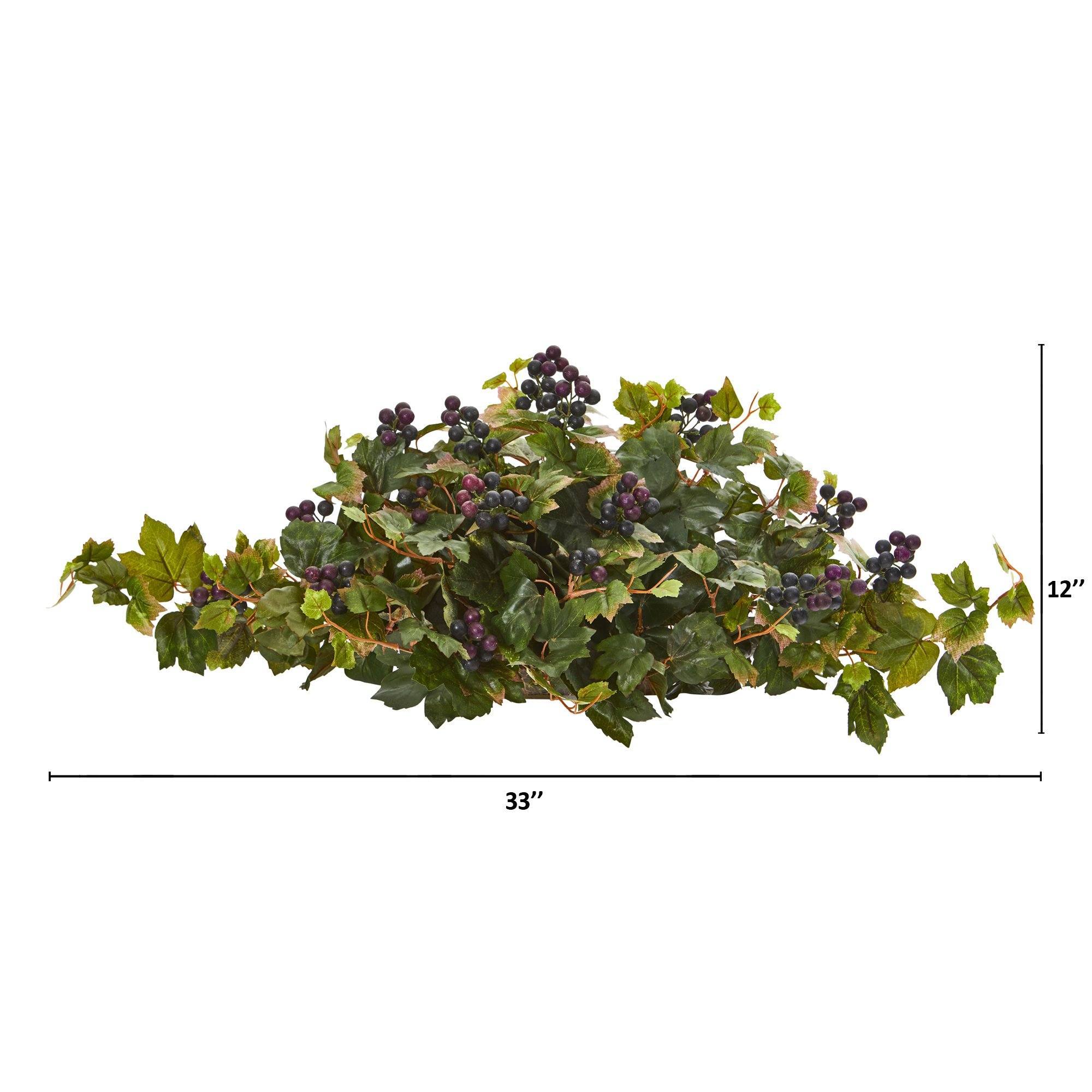 Nearly Natural Grape Leaf Artificial Decorative Planter Silk