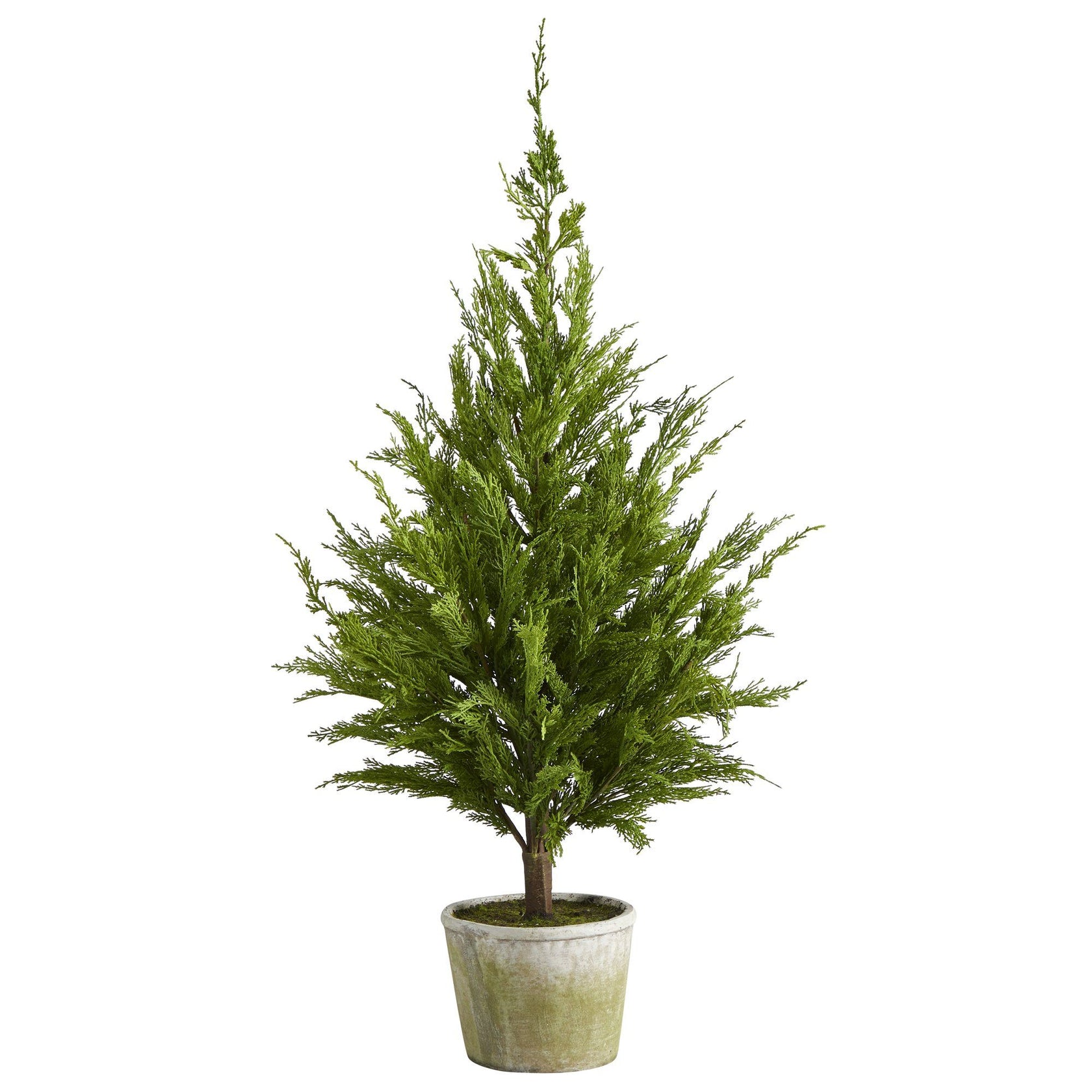 3.5’ Cedar Pine “Natural Look” Artificial Tree in Decorative Planter ...