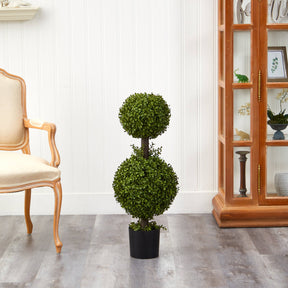 35” Double Boxwood Topiary | Nearly Natural