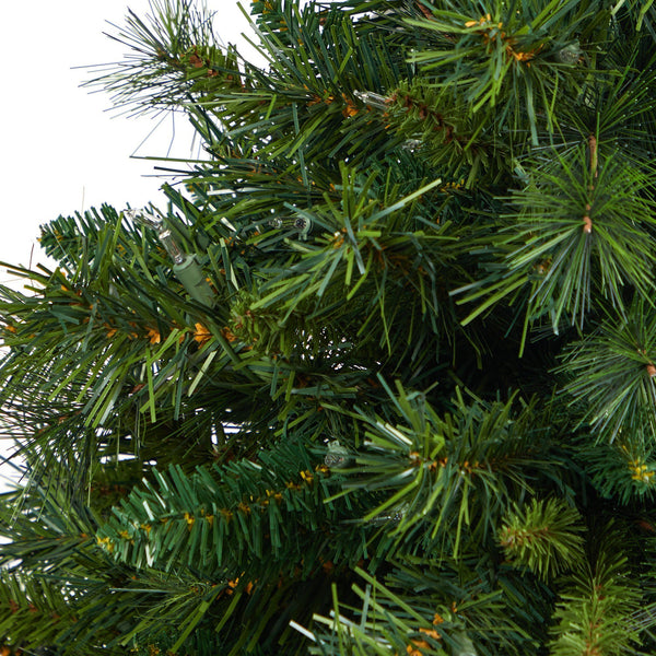 3.5’ Wyoming Mixed Pine Artificial Christmas Tree with 150 Clear Lights and 270 Bendable Branches in Charcoal Urn