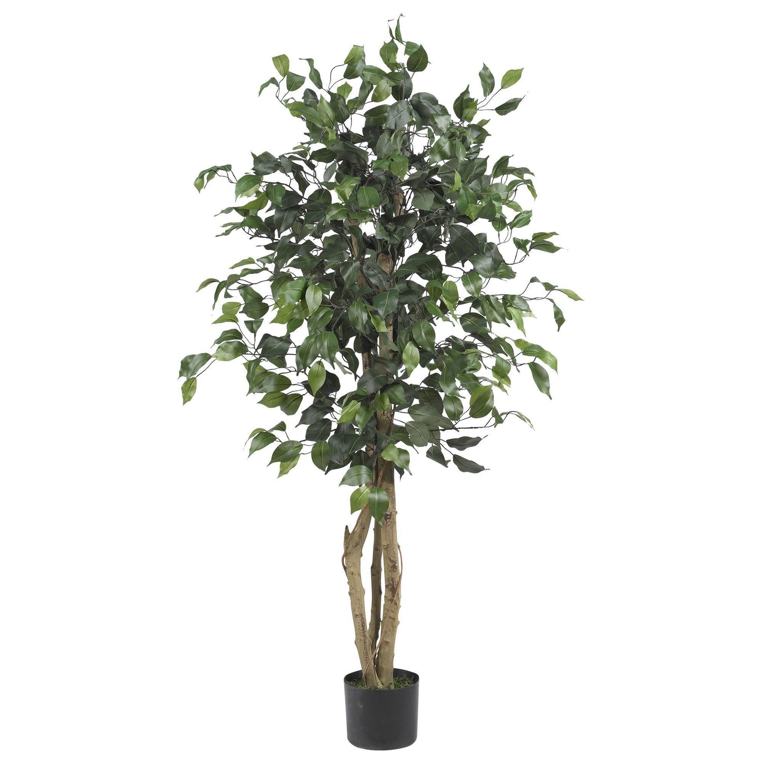 NearlyNatural Artificial 8 ft Tall Large Ficus Tree with 1500+ Leaves