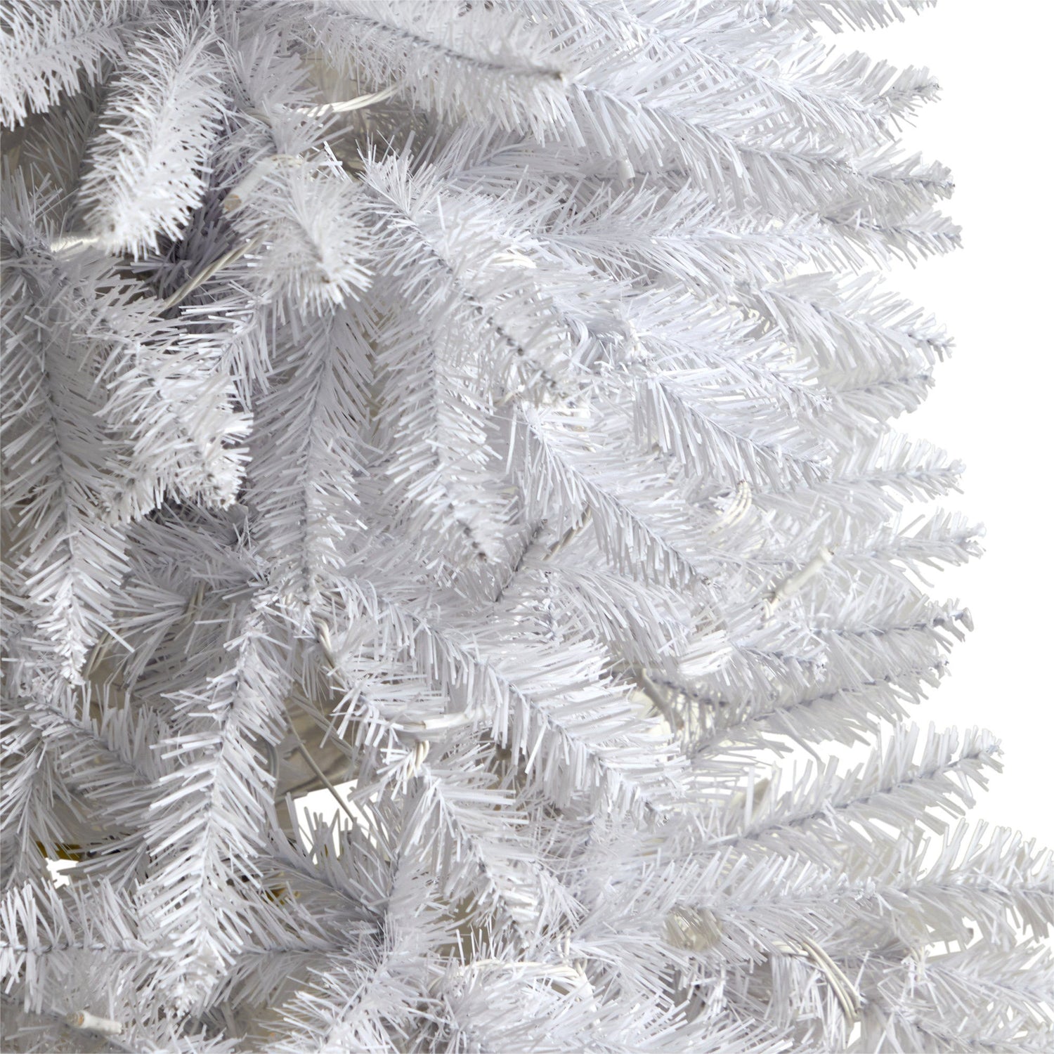 4’ Slim White Artificial Christmas Tree with 100 Warm White LED Lights and 293 Bendable Branches