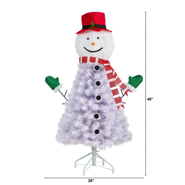 4’ Snowman Artificial Christmas Tree with 234 Bendable Branches