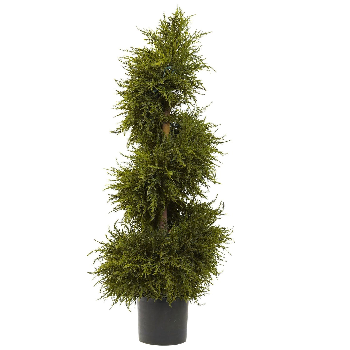 43” Cedar Spiral Topiary w/Lights | Nearly Natural