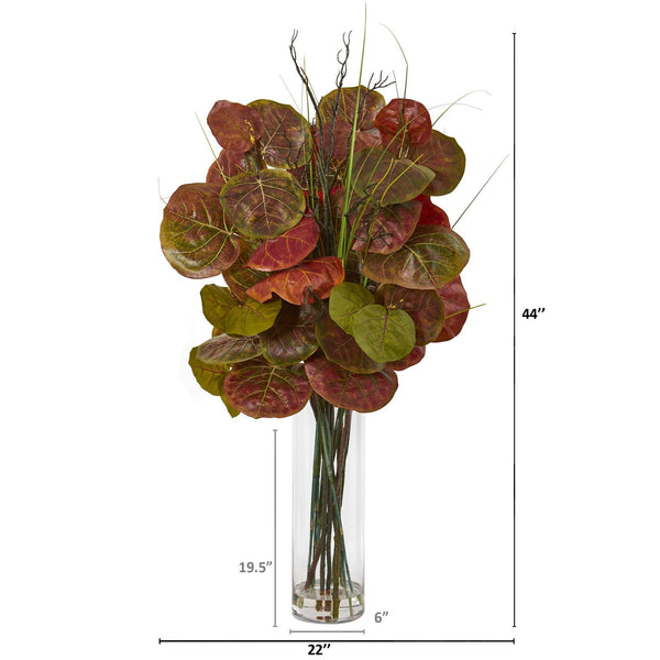 44” Sea Grape Artificial Arrangement in Vase
