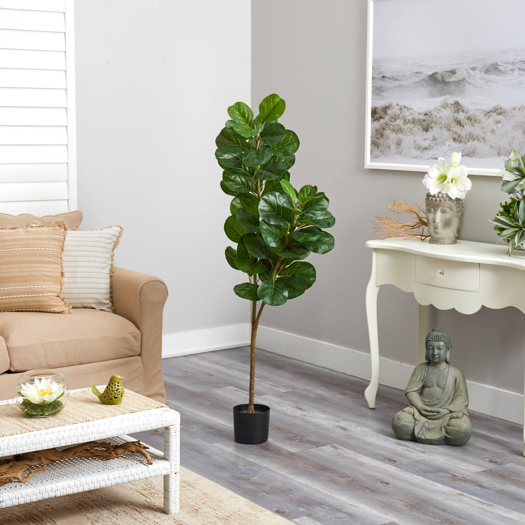 4.5’ Fiddle Leaf Fig Artificial Tree | Nearly Natural