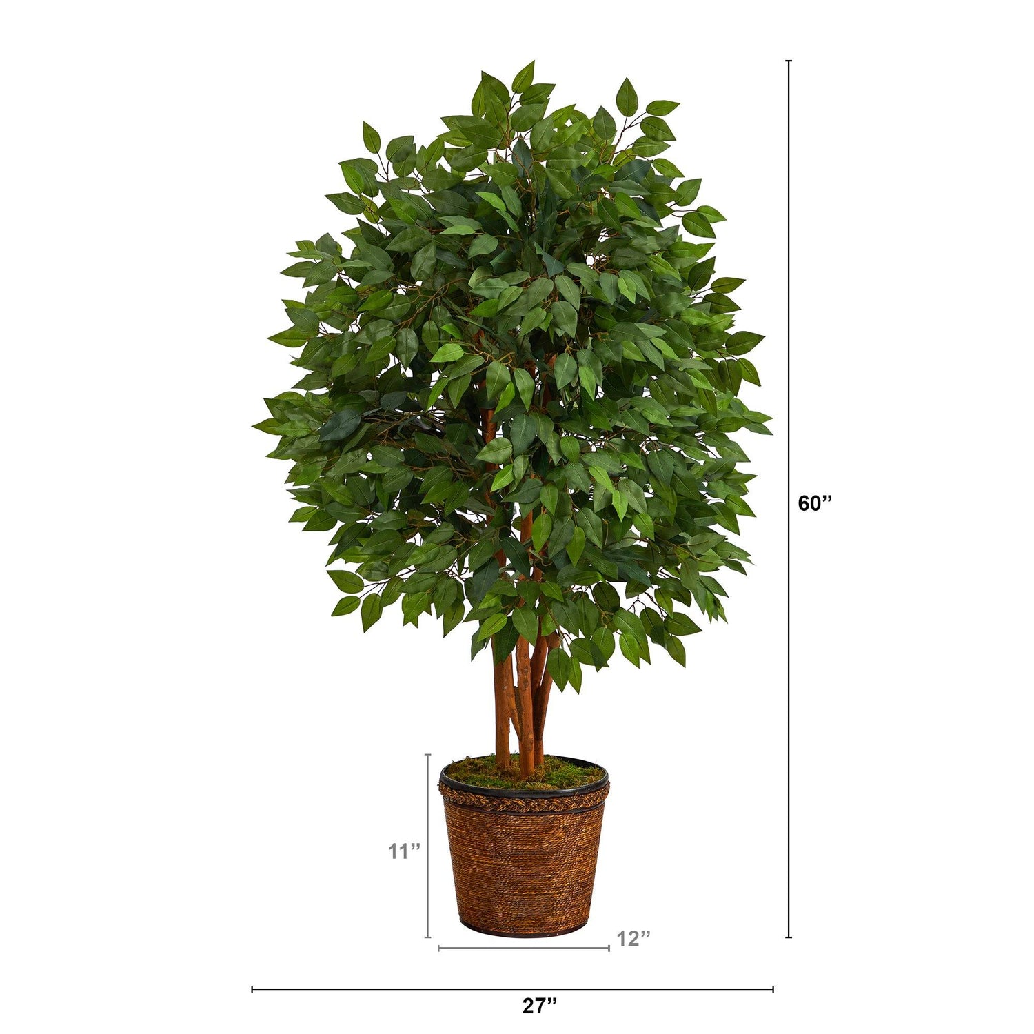 Nature Spring 60-in Green Indoor/Outdoor Artificial Ficus Artificial Plant  in the Artificial Plants & Flowers department at