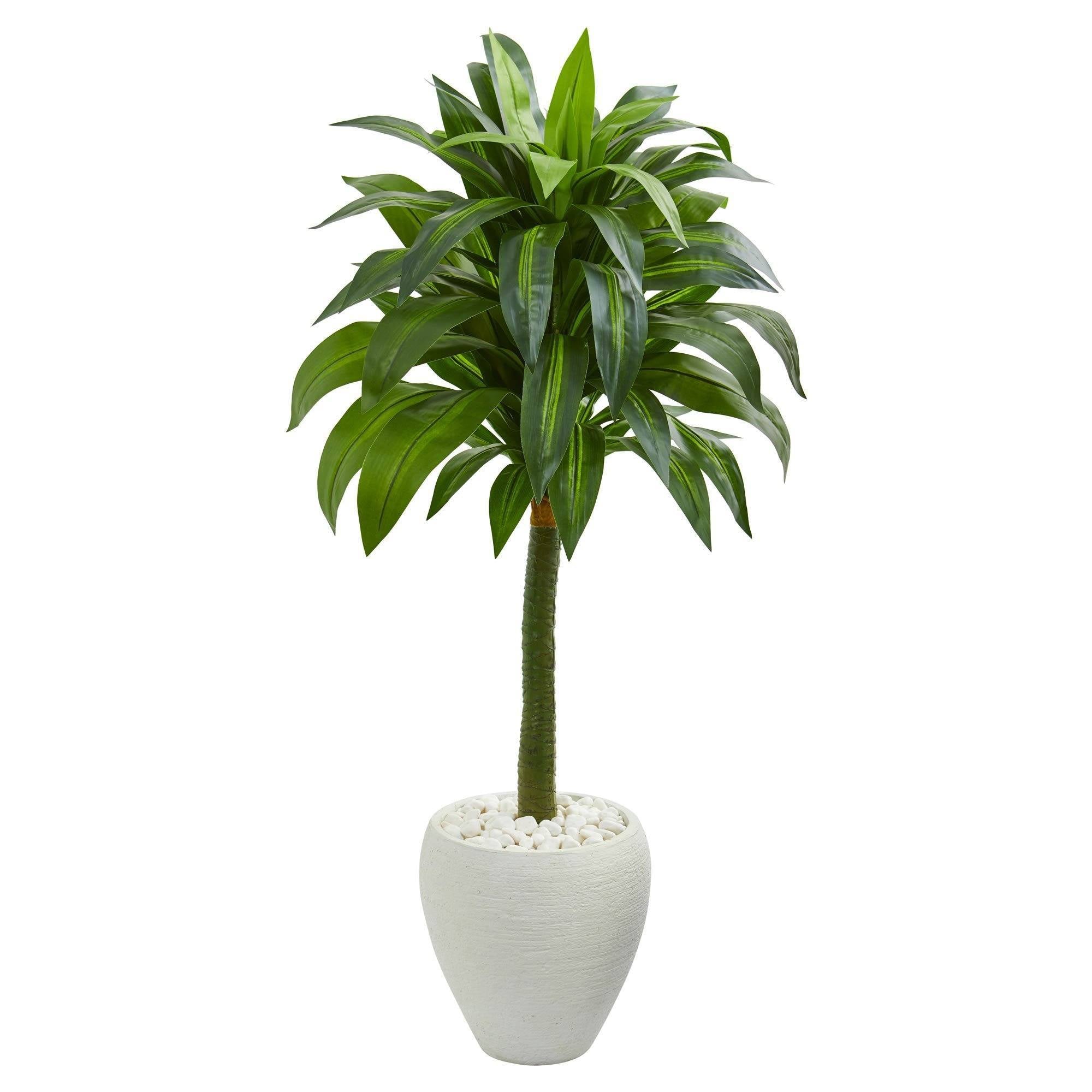 52” Dracaena Artificial Plant in White Planter | Nearly Natural