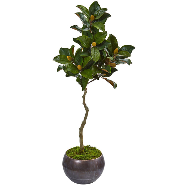 54” Magnolia Artificial Tree in Metal Bowl