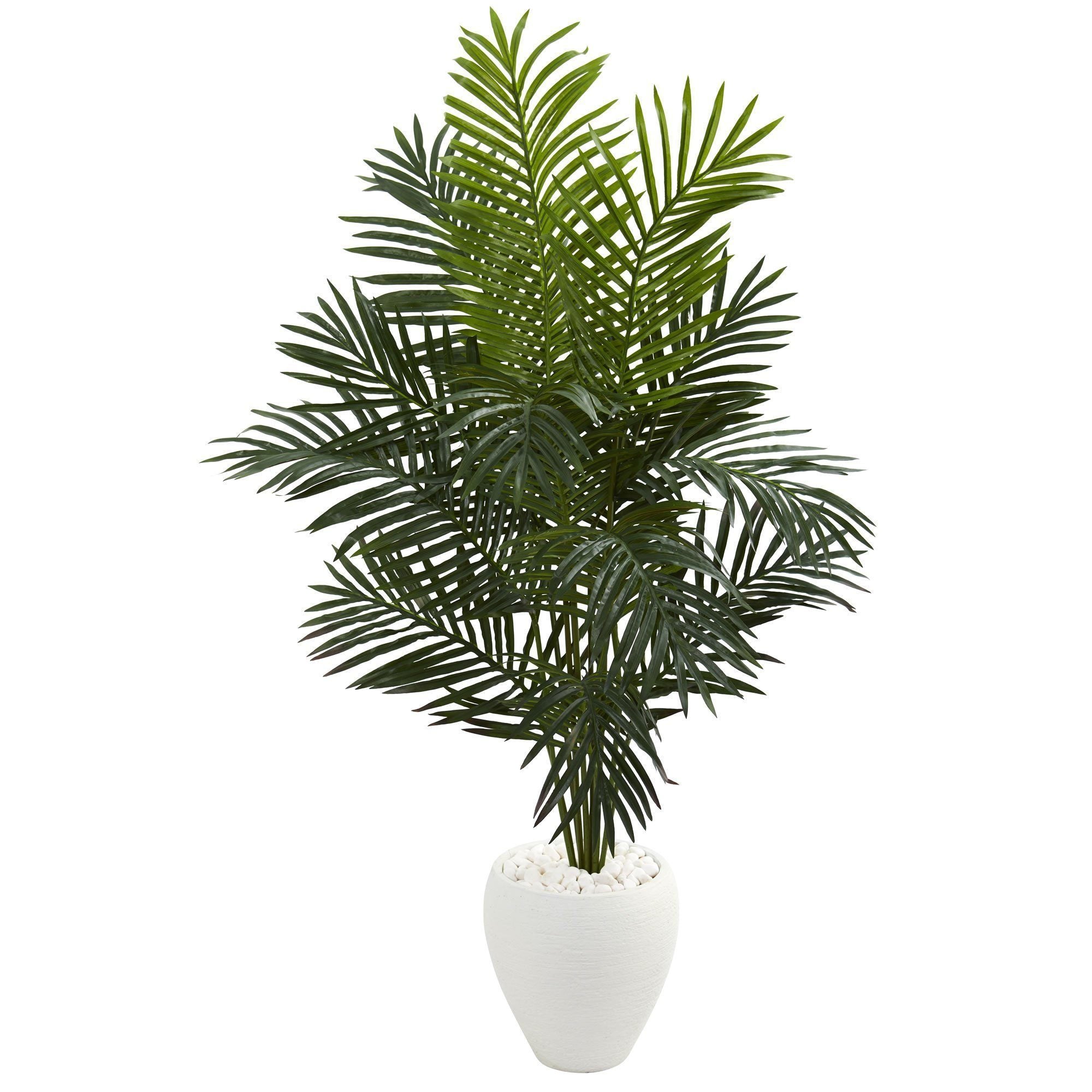 5.5’ Paradise Artificial Palm Tree in White Planter | Nearly Natural