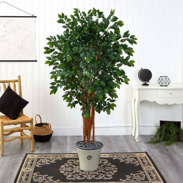 5.5’ Sakaki Artificial Tree with 1470 Bendable Branches in Decorative Planter