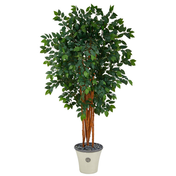 5.5’ Sakaki Artificial Tree with 1470 Bendable Branches in Decorative Planter
