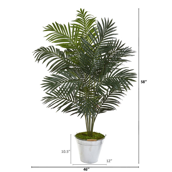 58” Paradise Palm Artificial Tree in Metal Bucket