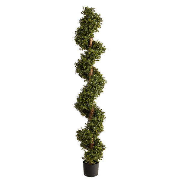 6’ Boxwood Topiary Spiral Artificial Tree (Indoor/Outdoor)