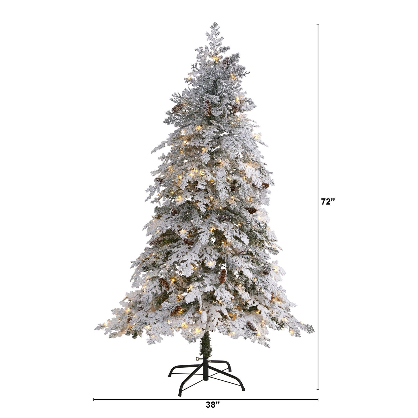 6' Flocked Montana Down Swept Spruce Artificial Christmas Tree with 250 ...