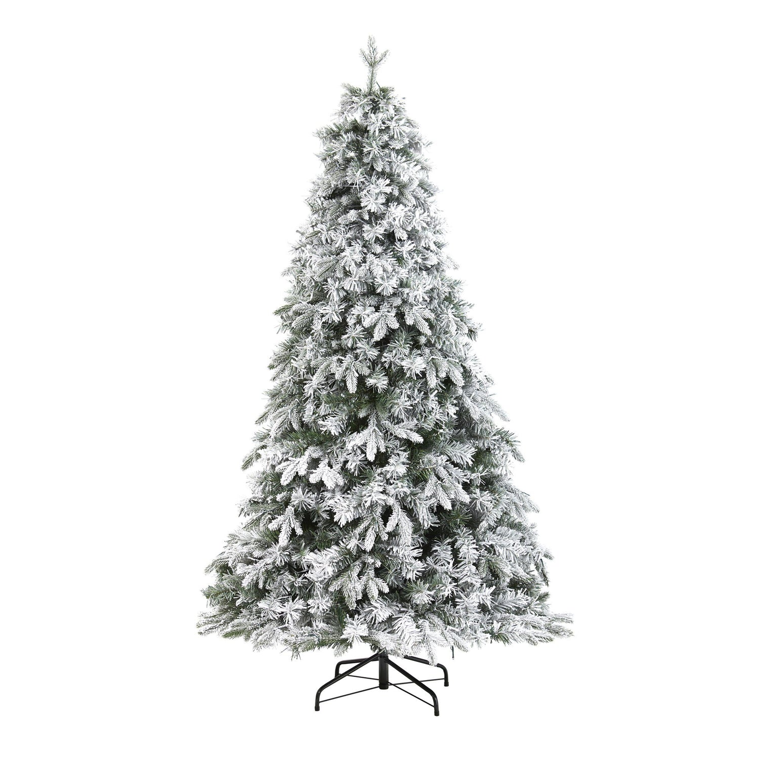 6' Flocked Vermont Mixed Pine Artificial Christmas Tree with 300 Clear LEDs Lights