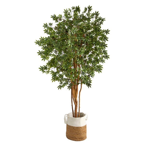 6’ Japanese Maple Artificial Tree in Handmade Natural Jute and Cotton Planter