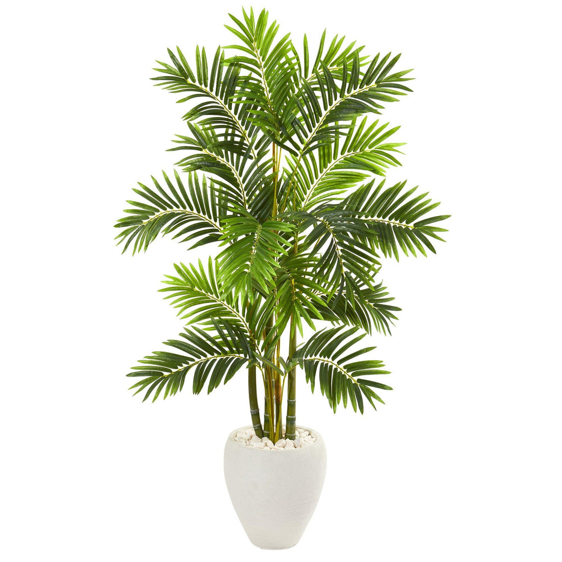 63” Areca Palm Artificial Tree in White Planter | Nearly Natural