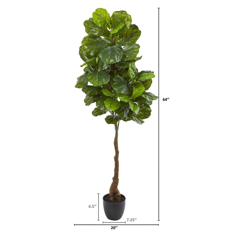 64” Fiddle Leaf Artificial Tree (Real Touch) | Nearly Natural