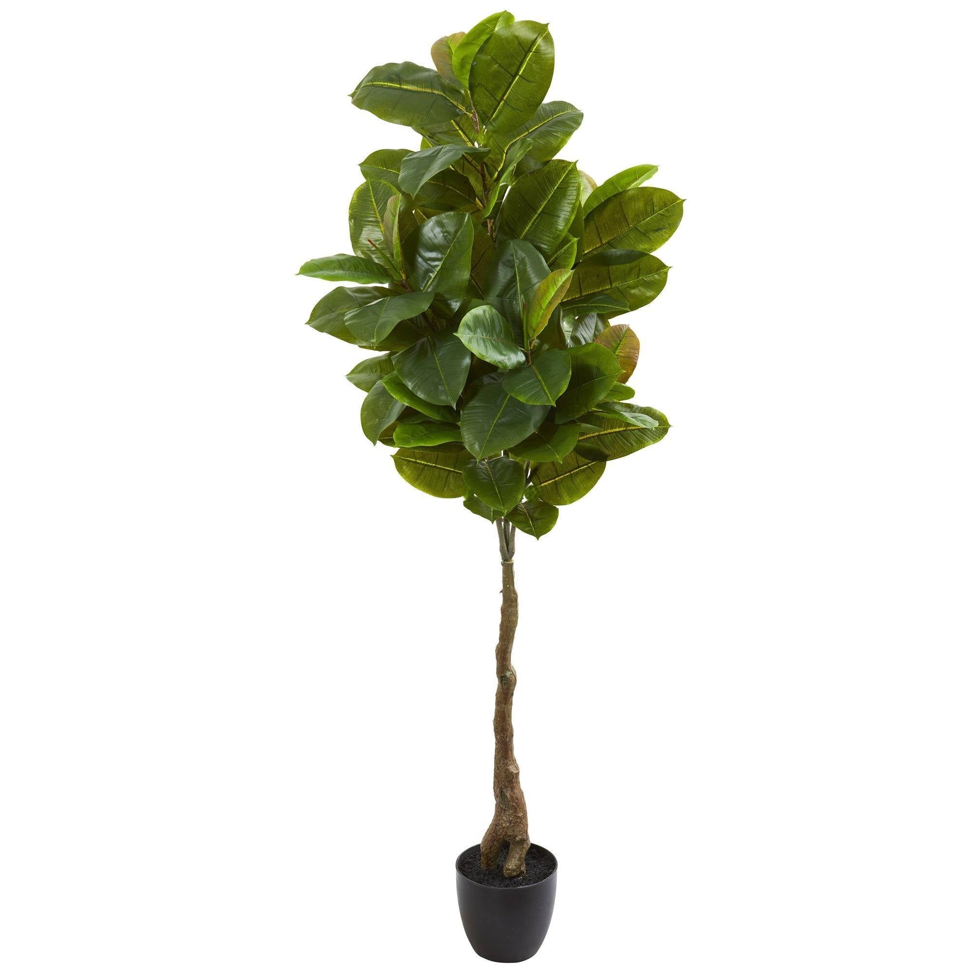 65” Rubber Leaf Artificial Tree (Real Touch) | Nearly Natural