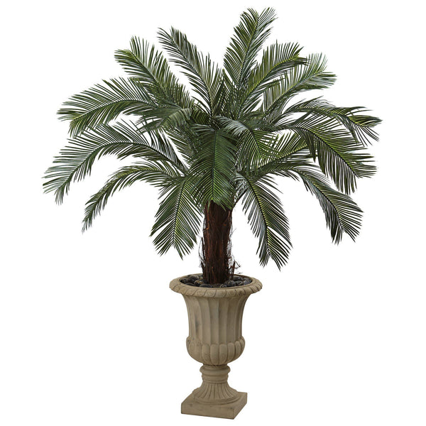 65” Cycas Artificial Plant in Urn UV Resistant (Indoor/Outdoor)