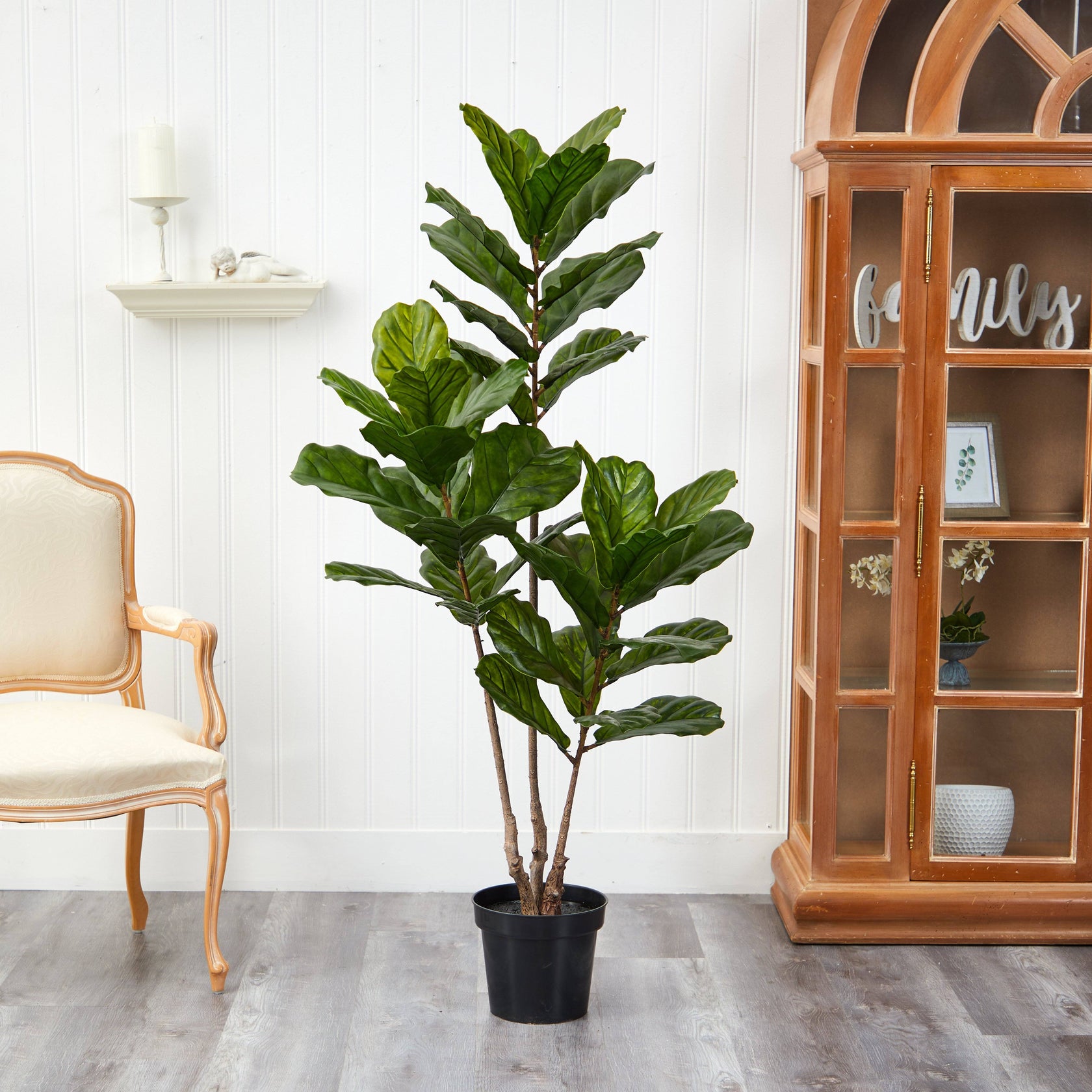 65” Fiddle Leaf Tree UV Resistant (Indoor/Outdoor) | Nearly Natural