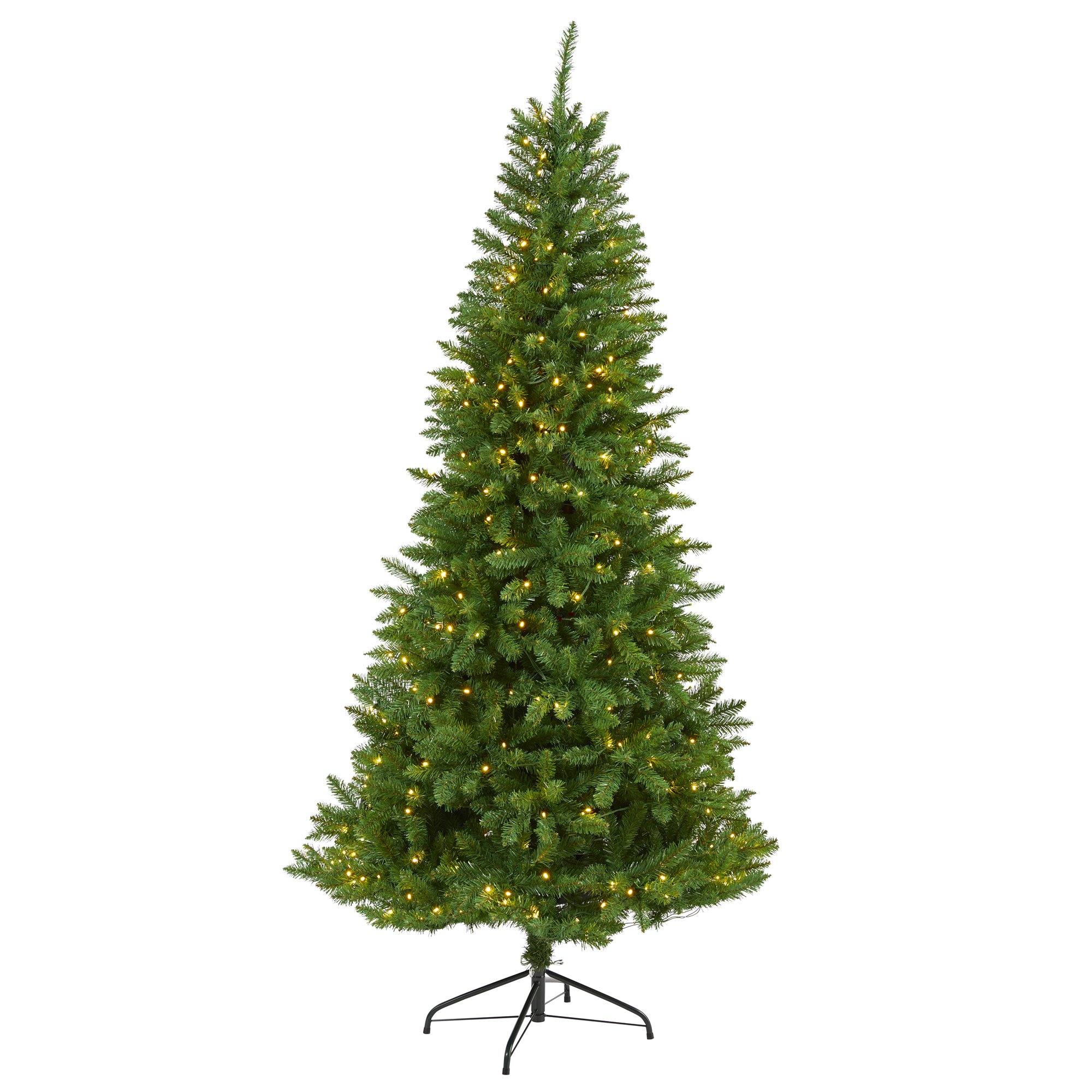 6.5’ Green Valley Fir Artificial Christmas Tree with 350 Clear LED ...