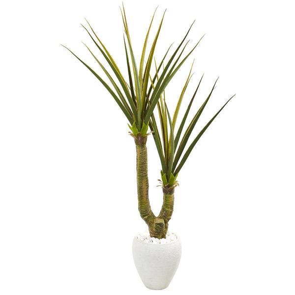 68” Yucca Artificial Plant in White Planter