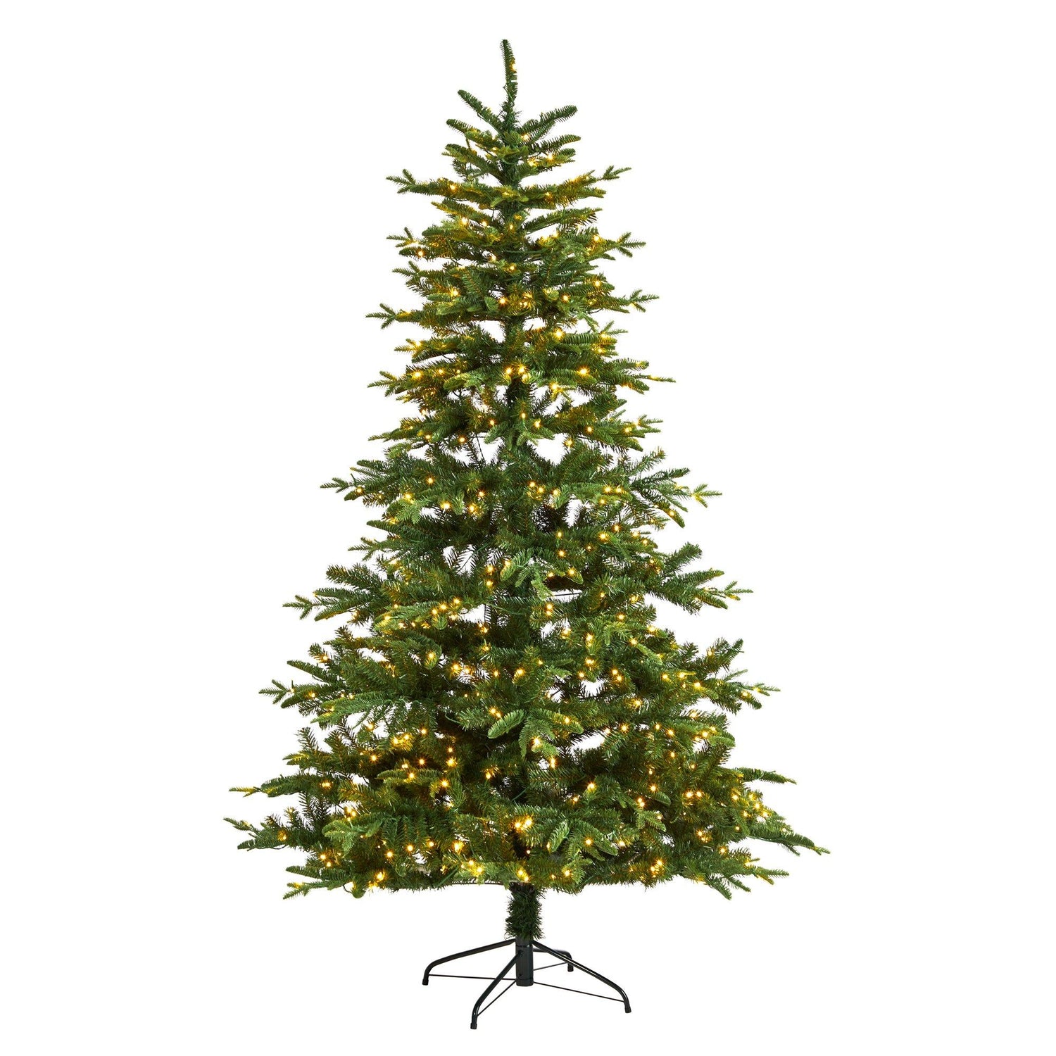 7’ Montreal Spruce Christmas Tree with 650 Warm White LED Lights and 1575 Bendable Branches