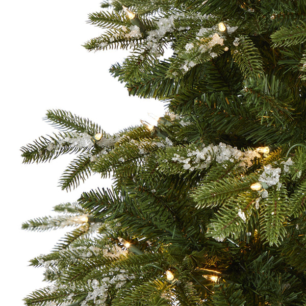 7’ Snowed Grand Teton Artificial Christmas Tree with 500 Clear Lights and 1050 Bendable Branches