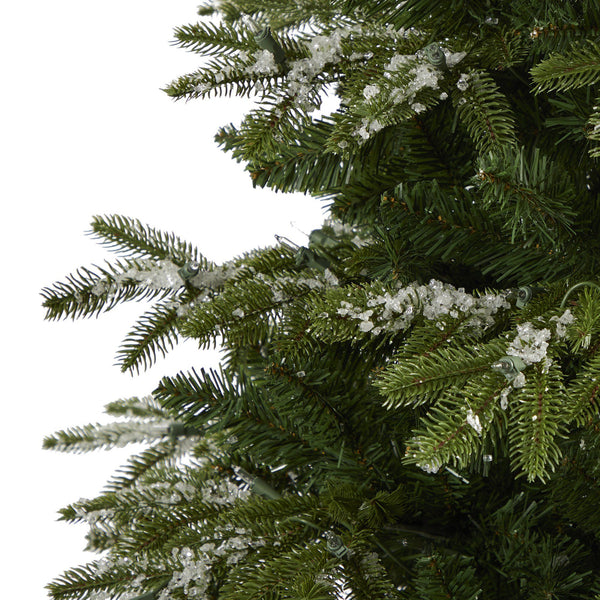 7’ Snowed Grand Teton Artificial Christmas Tree with 500 Clear Lights and 1050 Bendable Branches