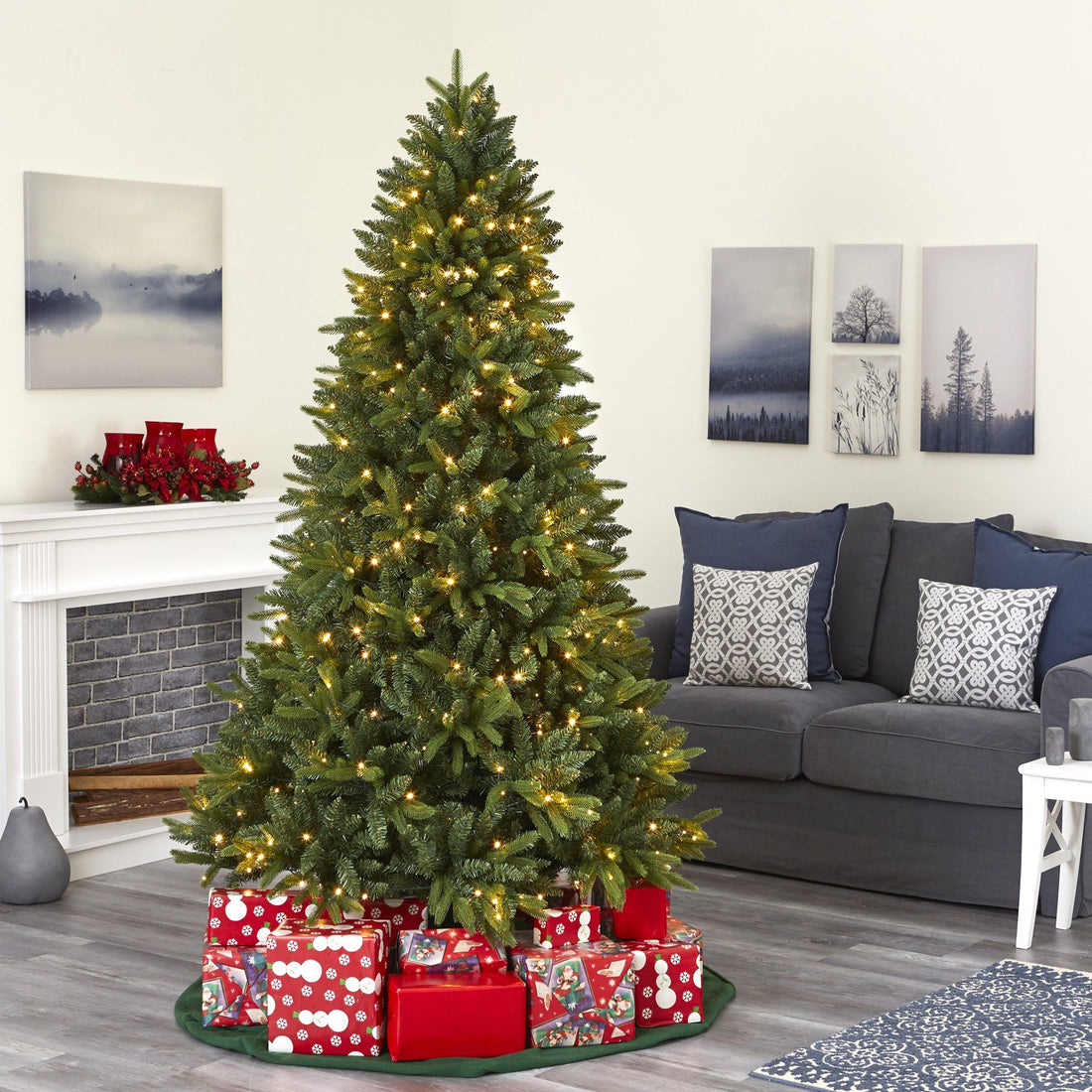 8' Green Scotch Pine Artificial Christmas Tree With 600, 52% Off